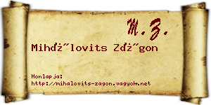 Mihálovits Zágon névjegykártya